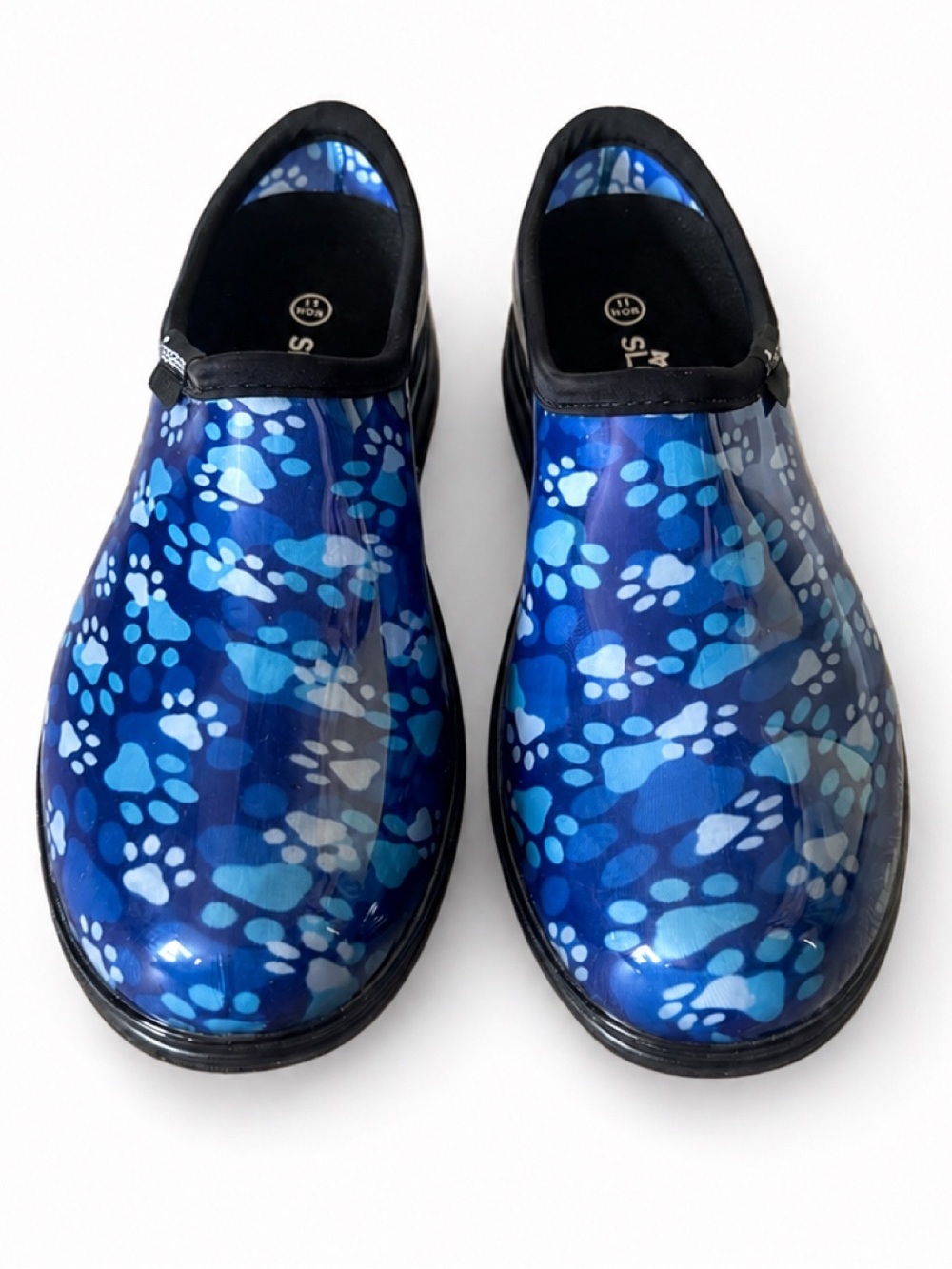 Sloggers Women’s Waterproof Garden Shoes Grungy Paw Print Blue Size 11 women’s